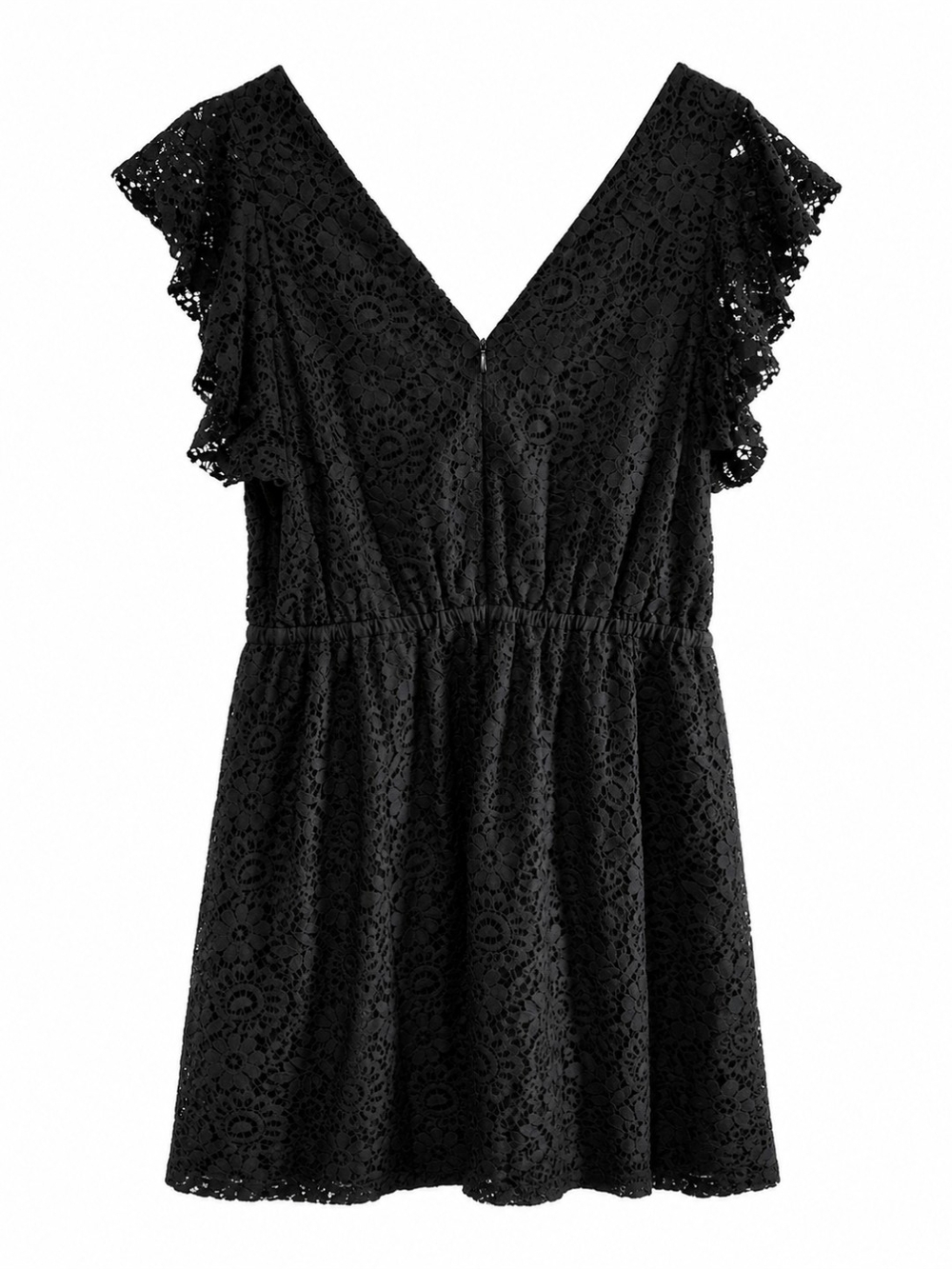 Madewell Black Lace Flutter Sleeve Special Occasion Dress - Size 14 - NWT - Picture 4 of 8